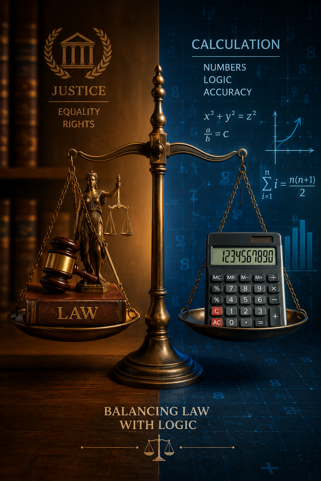 Lady Justice statue and law books