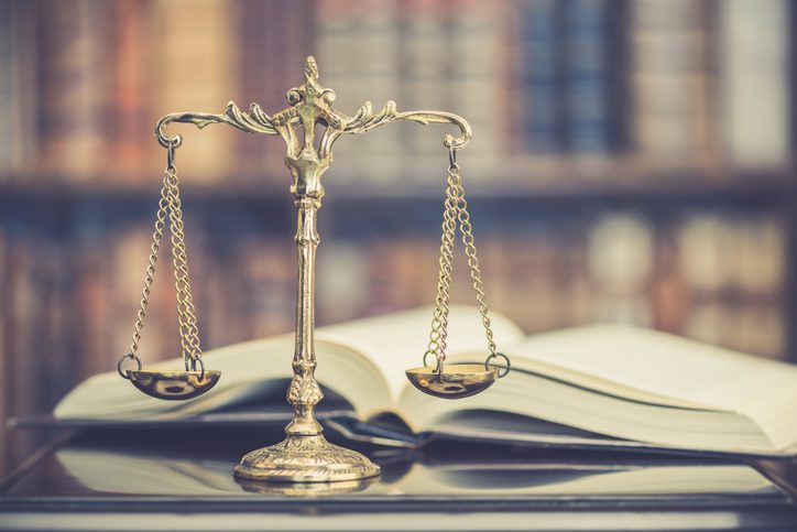 Law scales and legal books
